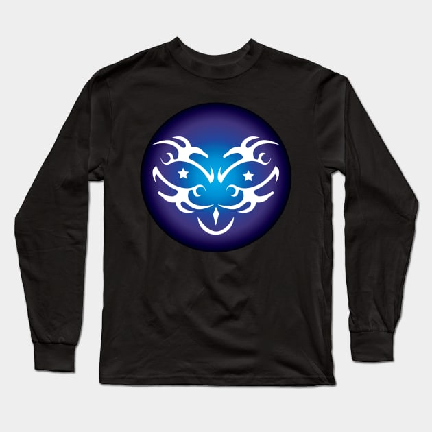 Dragon Tribal Face Long Sleeve T-Shirt by KEWDesign